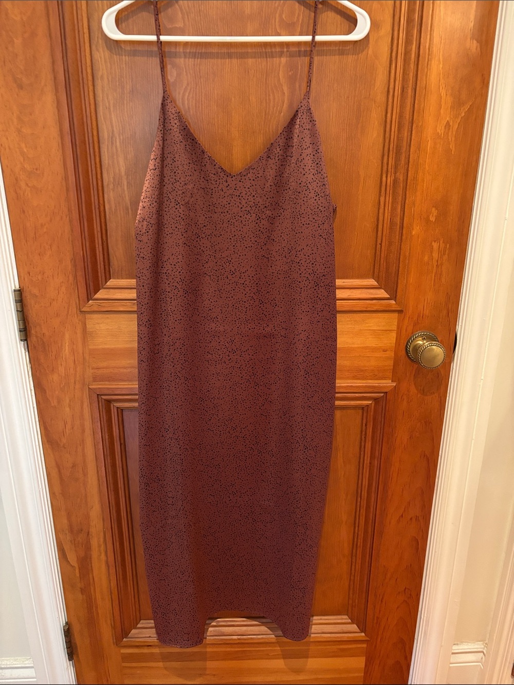 Reitmans Brown Spotted Midi Slip Dress